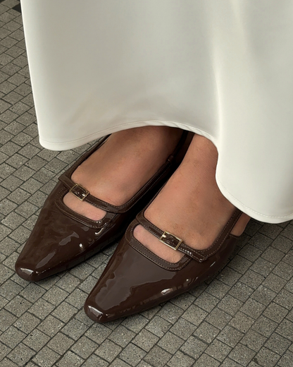 Aubrey Petite-Heel Slingback - Mocha Gloss
