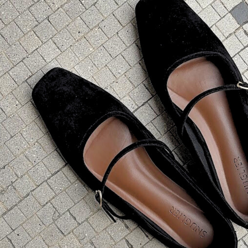 Alba The Suede Mary Jane - Sable Noir