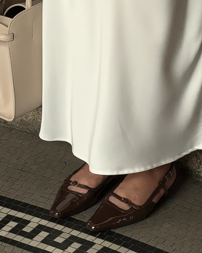 Aubrey Petite-Heel Slingback - Mocha Gloss