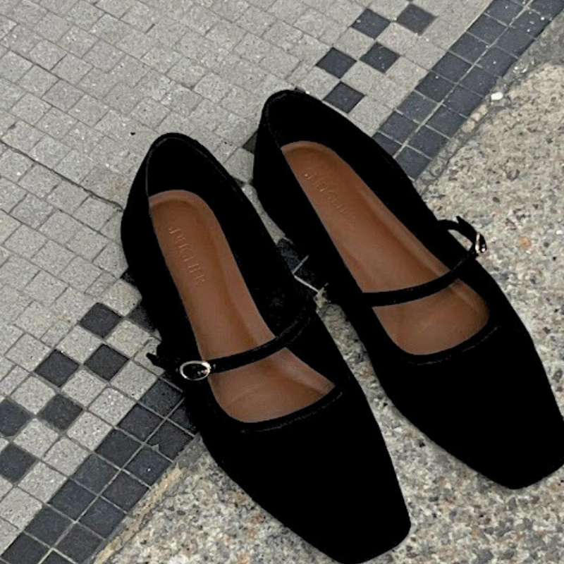 Alba The Suede Mary Jane - Sable Noir