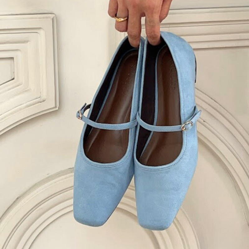 Alba The Suede Mary Jane - Poudre Blue