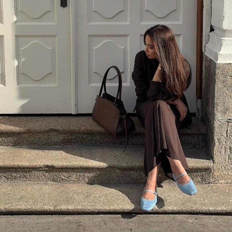 Alba The Suede Mary Jane - Poudre Blue