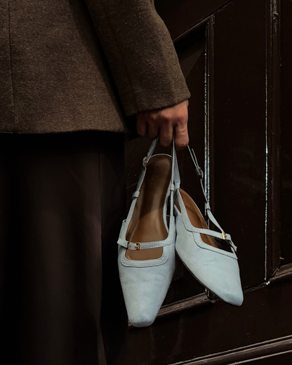 Aubrey Petite-Heel Slingback - Poudre Bleu