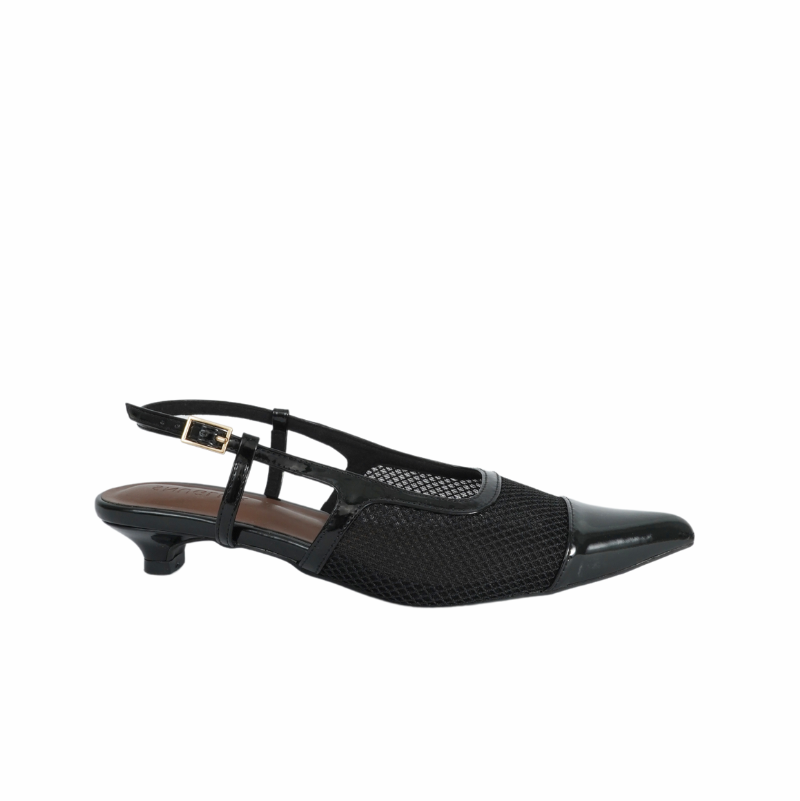 Meredith Mesh Sling Back Heels - Nightfall