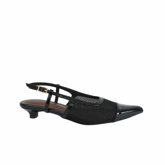 Meredith Mesh Sling Back Heels - Nightfall
