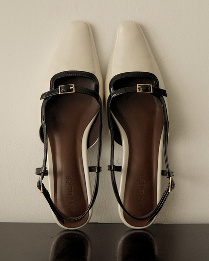 Aubrey Petite-Heel Slingback - Tuxedo Pearl