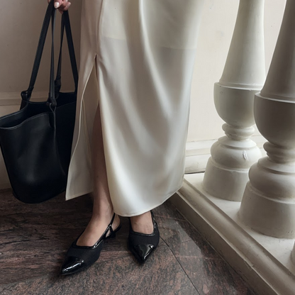 Meredith Mesh Sling Back Heels - Nightfall