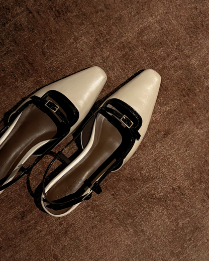 Aubrey Petite-Heel Slingback - Tuxedo Pearl