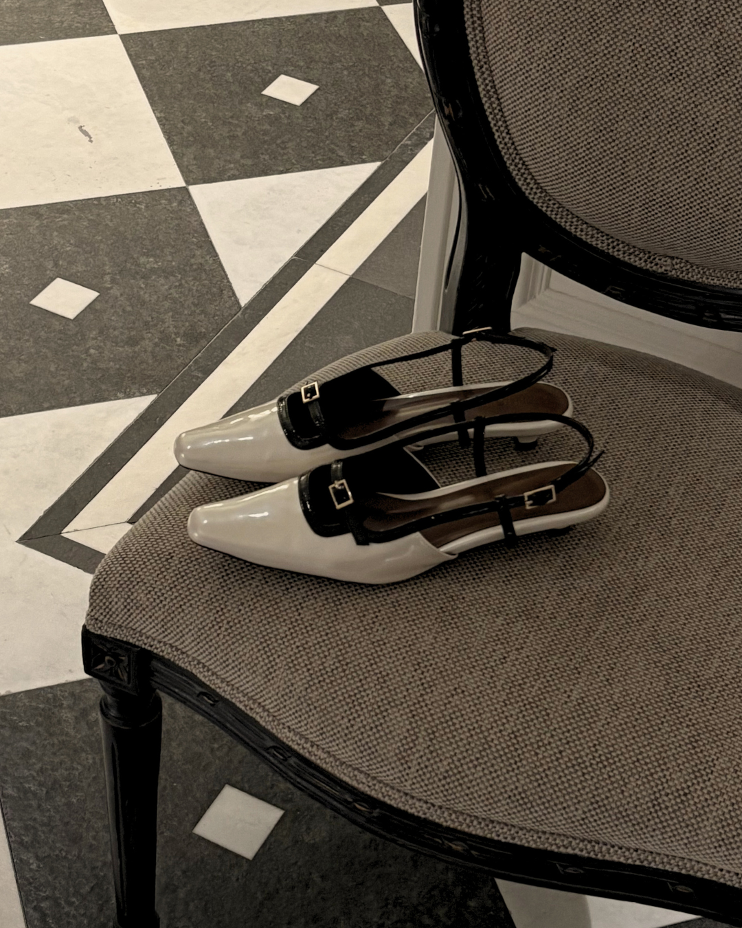 Aubrey Petite-Heel Slingback - Tuxedo Pearl