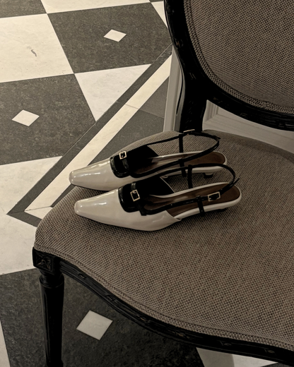 Aubrey Petite-Heel Slingback - Tuxedo Pearl