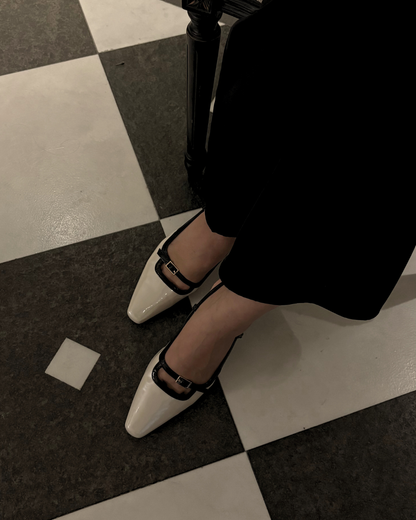 Aubrey Petite-Heel Slingback - Tuxedo Pearl