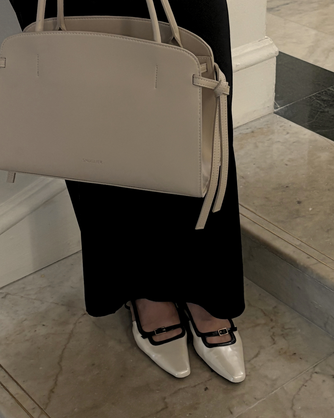 Aubrey Petite-Heel Slingback - Tuxedo Pearl