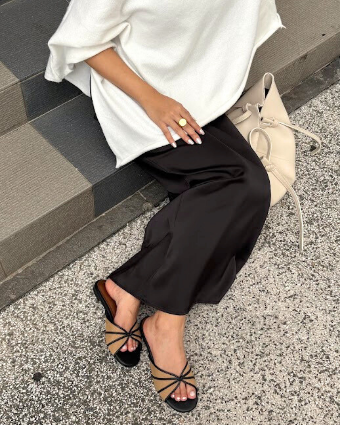 Capri Sandals - Salted Black