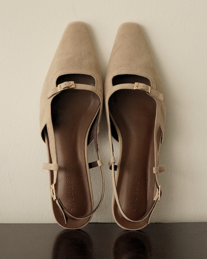 Aubrey Petite-Heel Slingback - Crème Ivoire