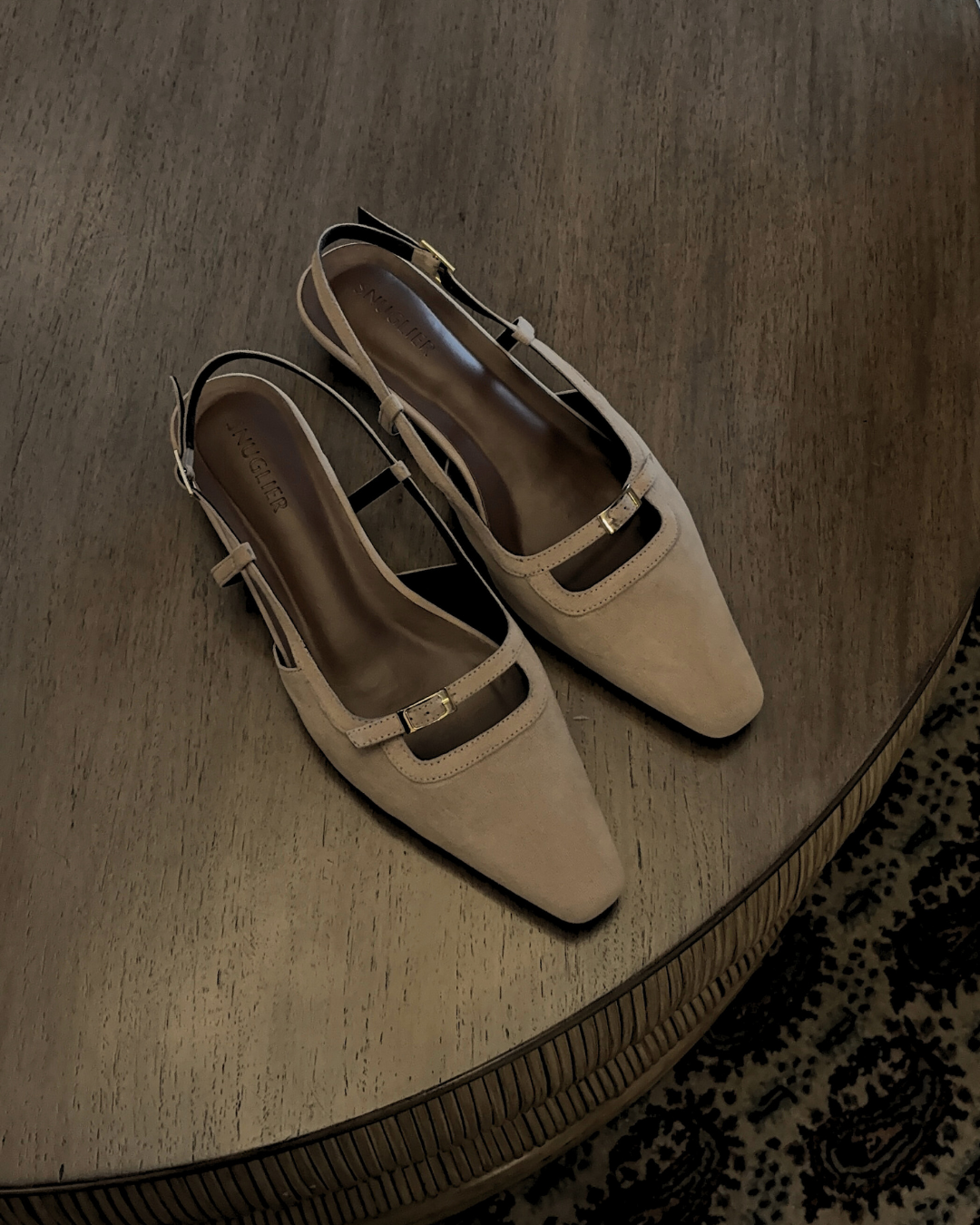 Aubrey Petite-Heel Slingback - Crème Ivoire