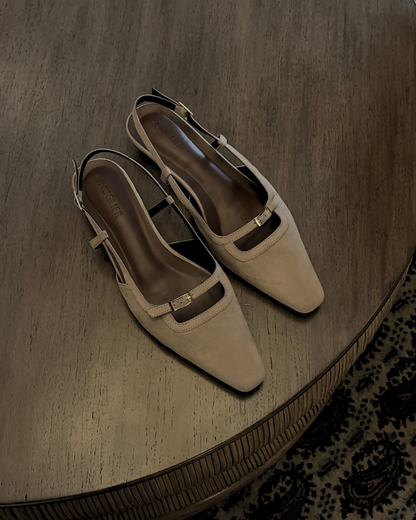 Aubrey Petite-Heel Slingback - Crème Ivoire