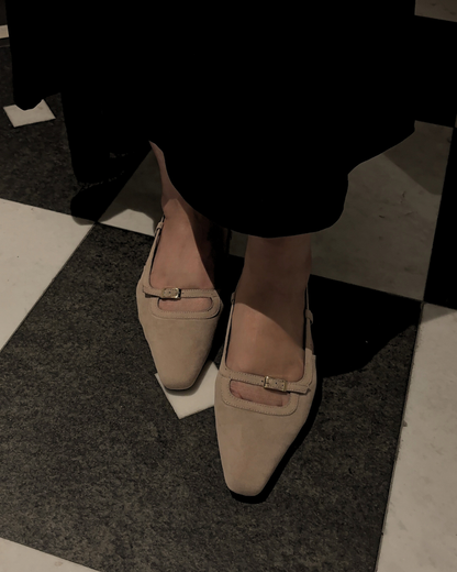 Aubrey Petite-Heel Slingback - Crème Ivoire