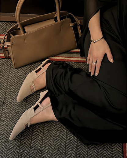 Aubrey Petite-Heel Slingback - Crème Ivoire
