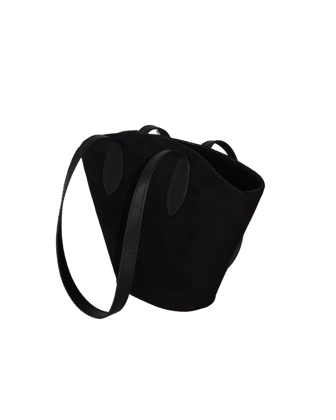 Carolyn Suede Tote Bag - Black