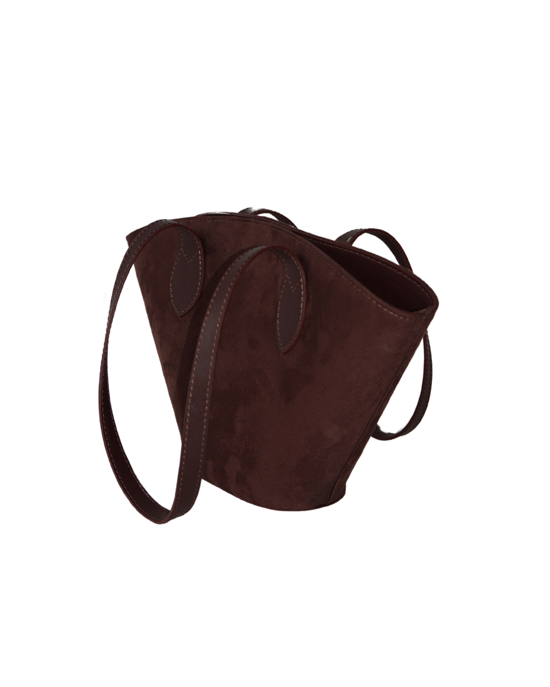 Carolyn Suede Tote Bag - Dark Brown