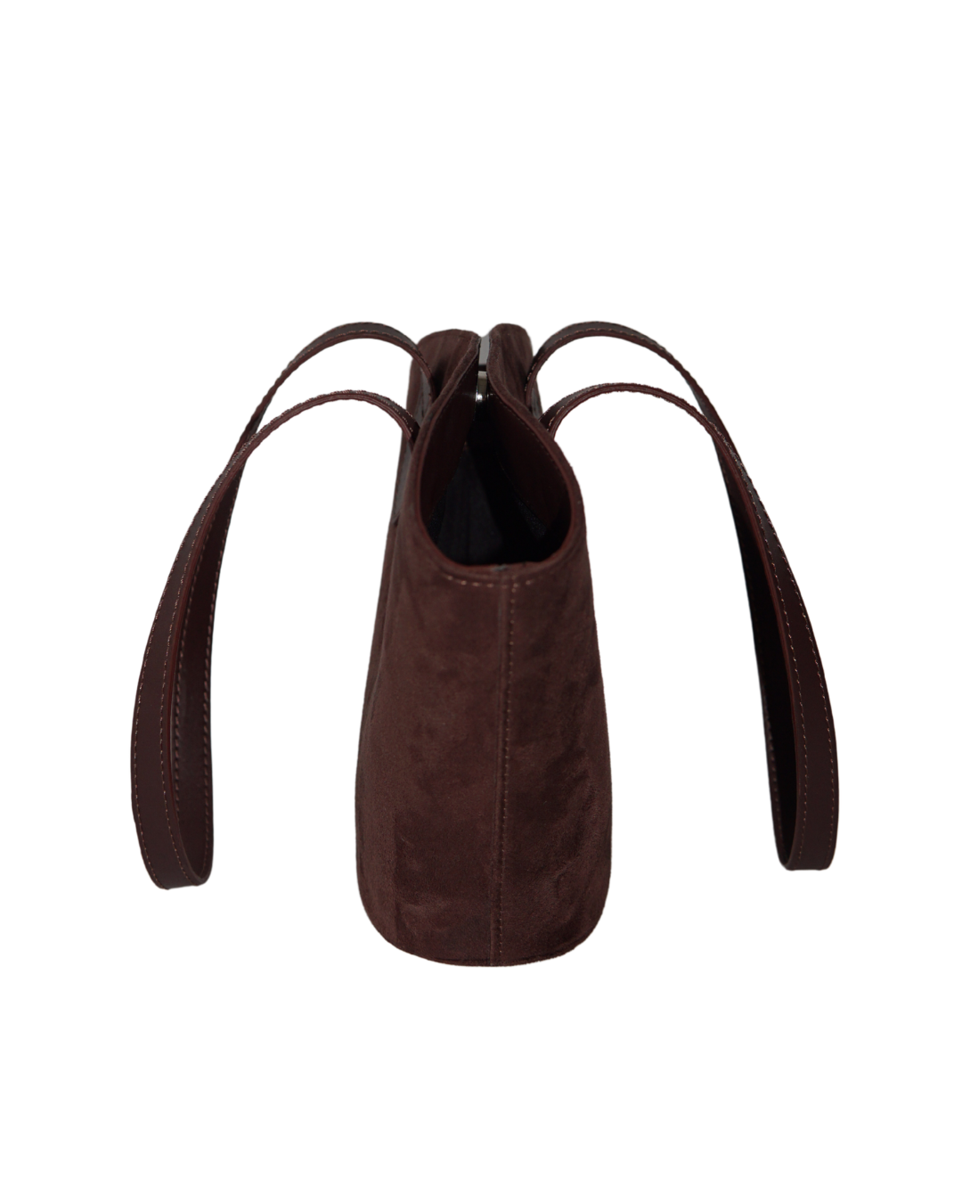 Carolyn Suede Tote Bag - Dark Brown