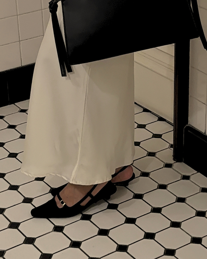 Aubrey Petite-Heel Slingback - Sable Noir