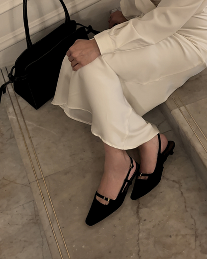 Aubrey Petite-Heel Slingback - Sable Noir