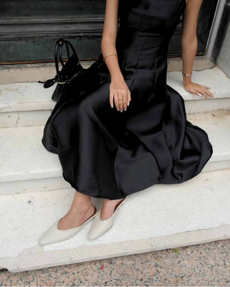 Elaine Maison Mules - Porcelain Veil