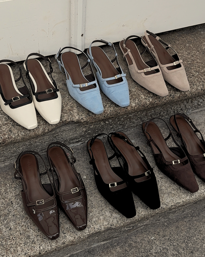 Aubrey Petite-Heel Slingback - Sable Noir