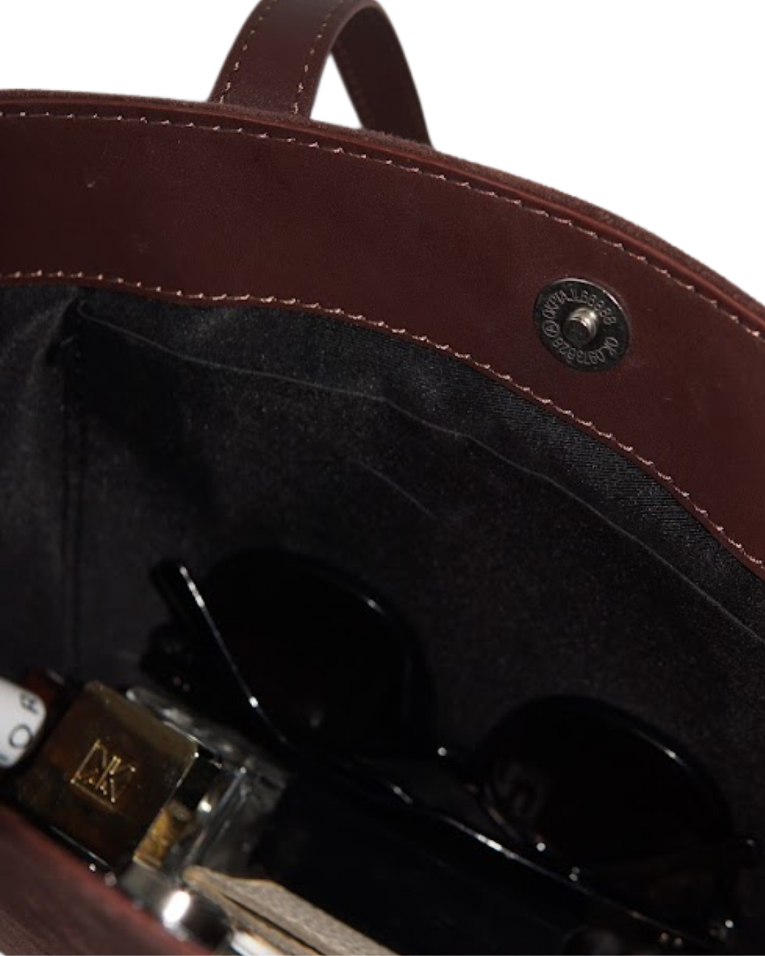 Carolyn Suede Tote Bag - Dark Brown