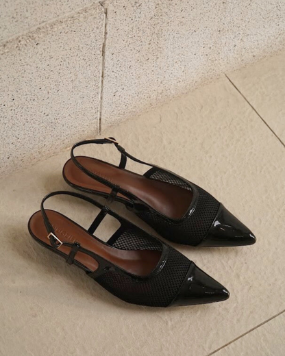 Meredith Mesh Sling Back Heels - Nightfall
