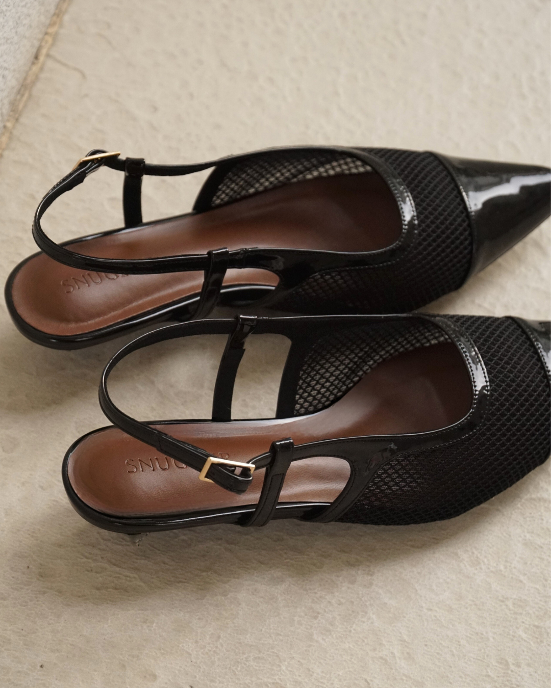 Meredith Mesh Sling Back Heels - Nightfall