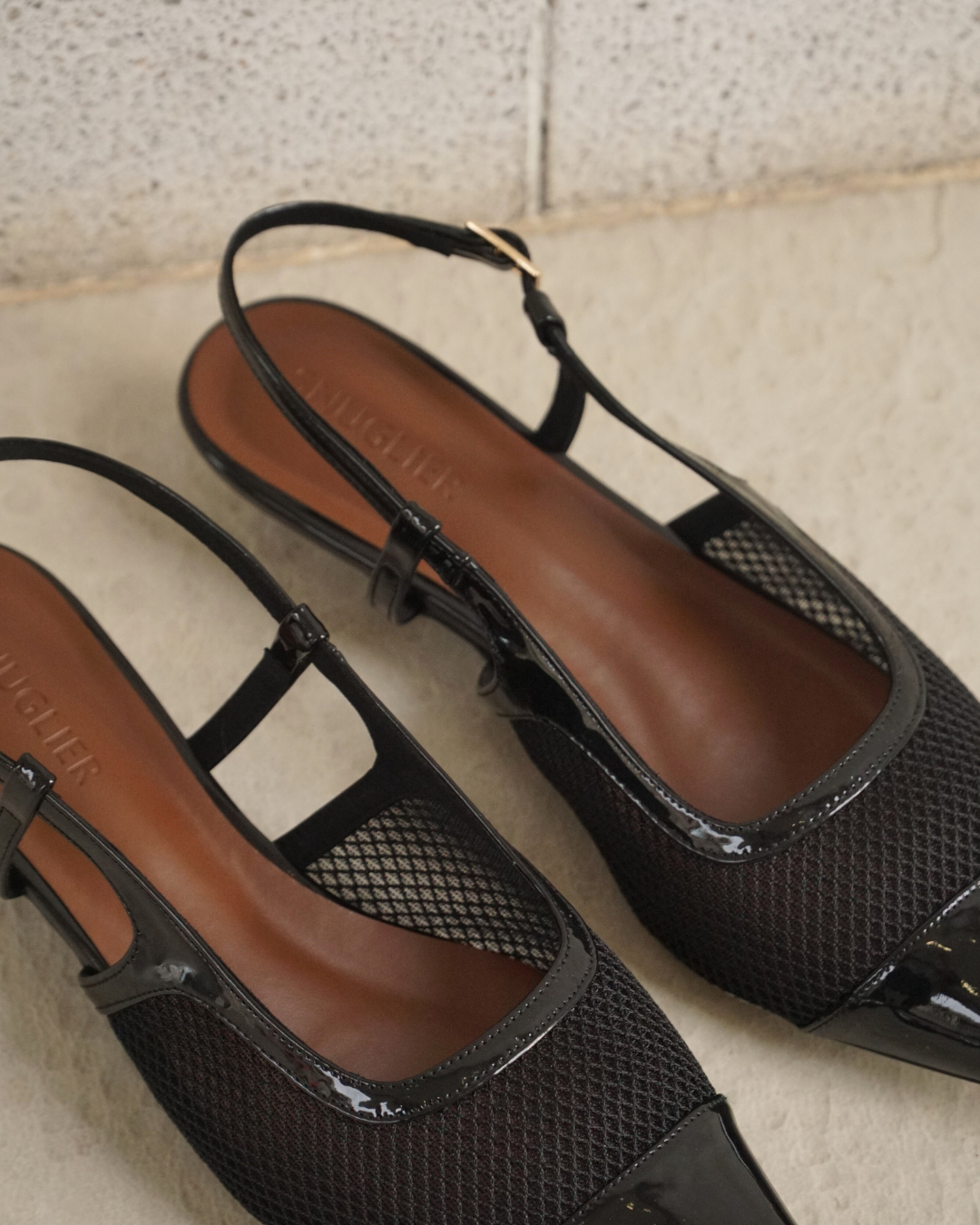 Meredith Mesh Sling Back Heels - Nightfall