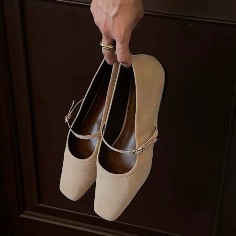 Alba The Suede Mary Jane - Crème Ivoire