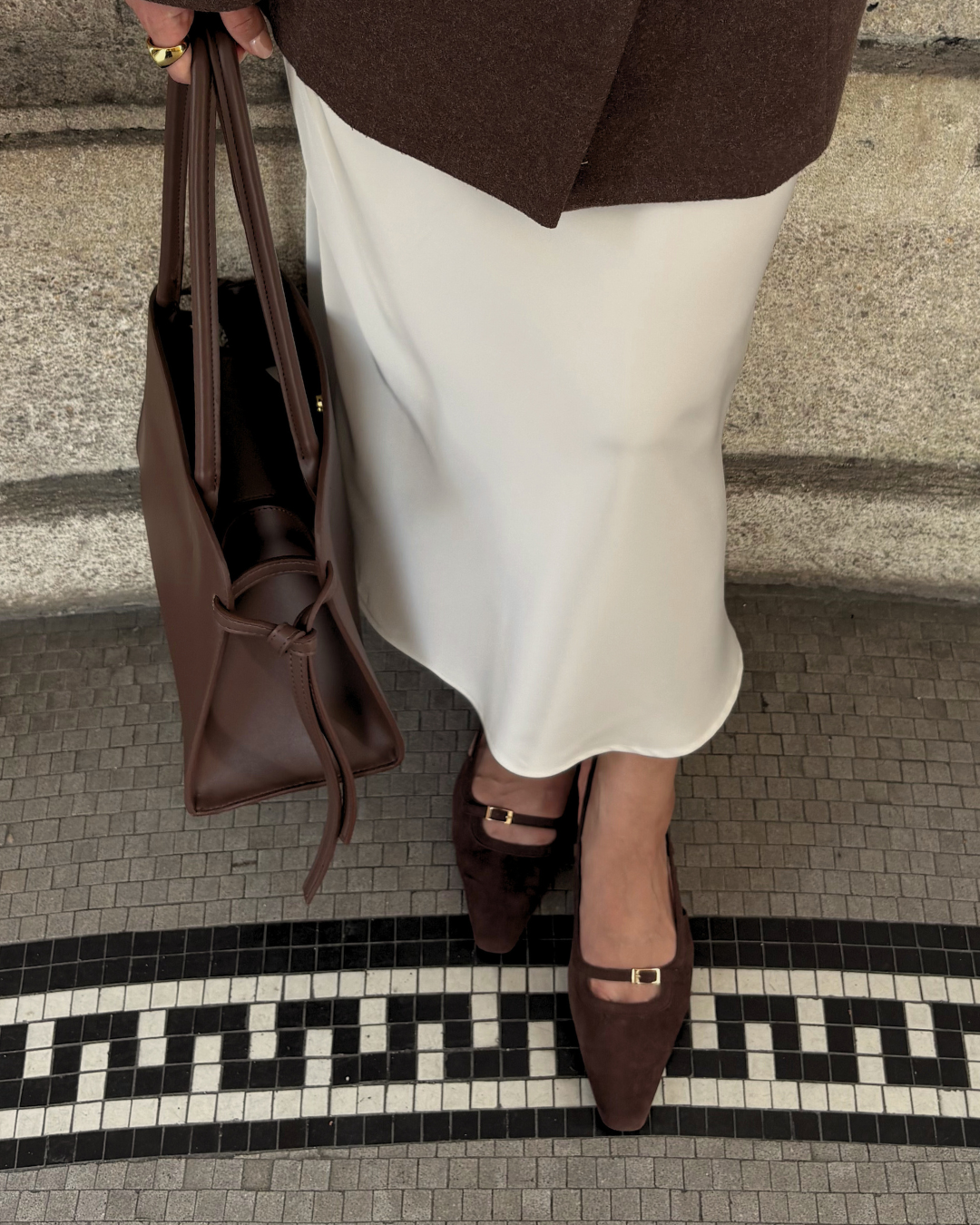 Aubrey Petite-Heel Slingback - Cocoa Suede