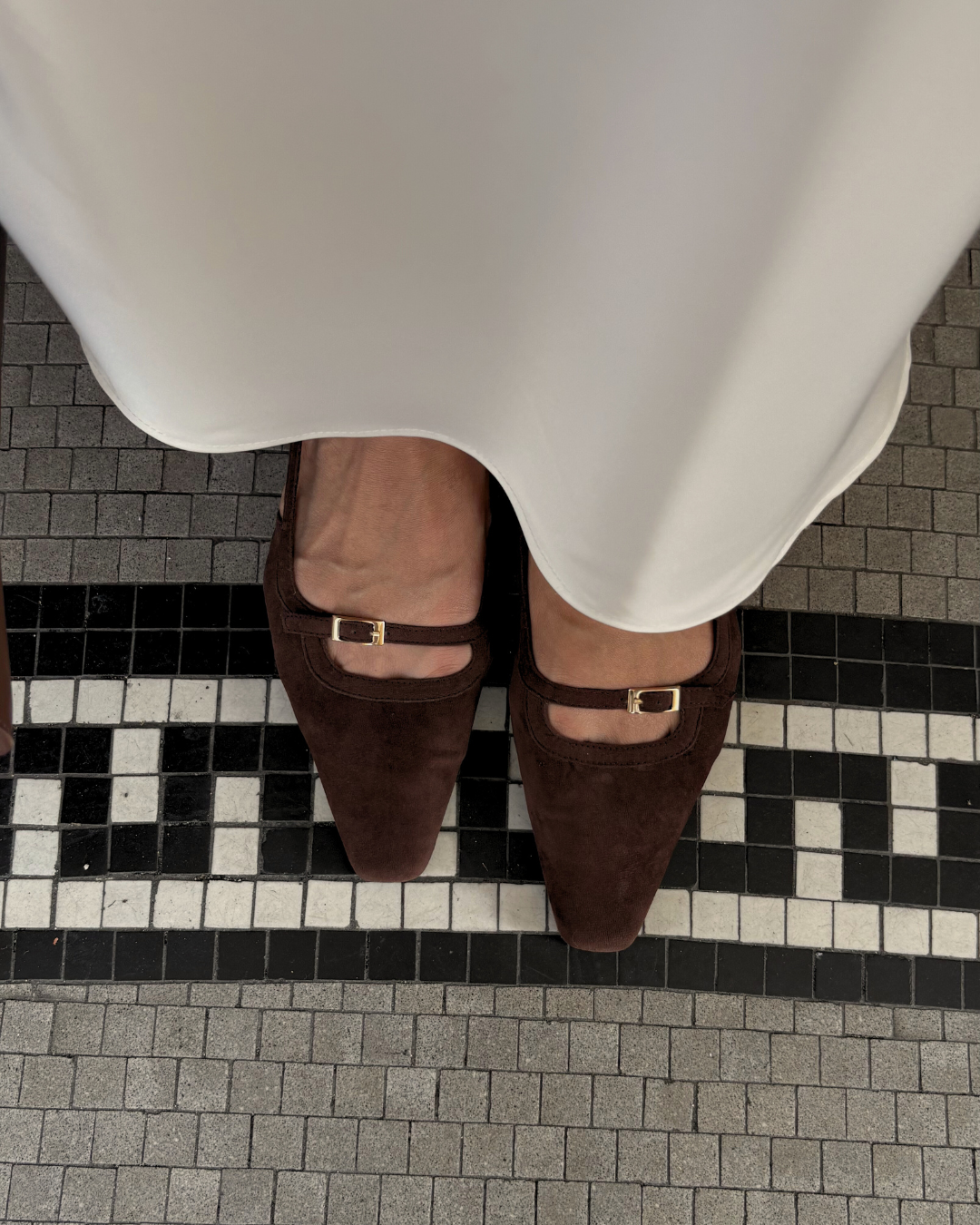Aubrey Petite-Heel Slingback - Cocoa Suede